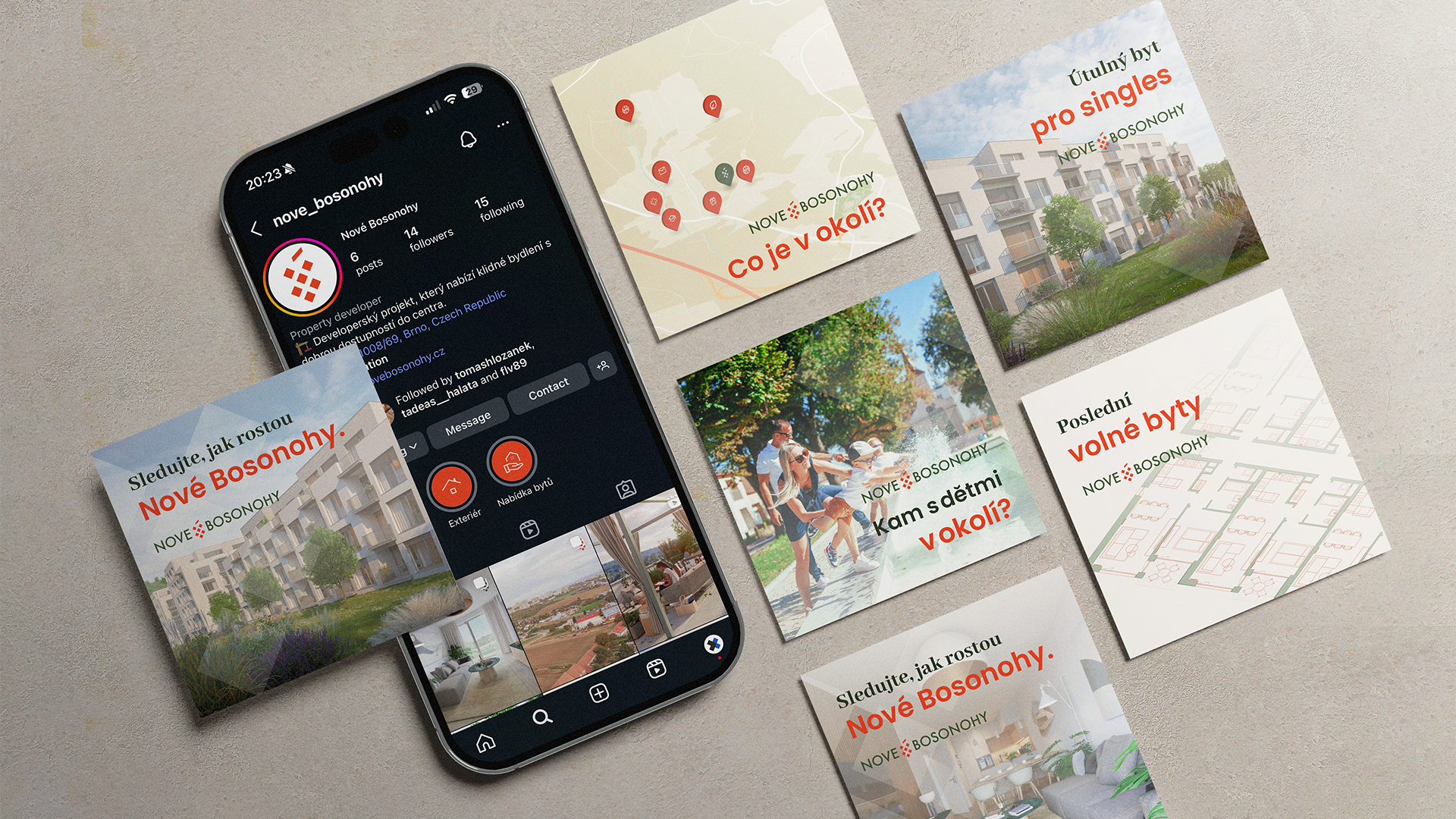 Navrhli jsme vizuální styl pro sociální sítě Nových Bosonoh.